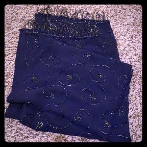 Long Evening wear embellished scarf